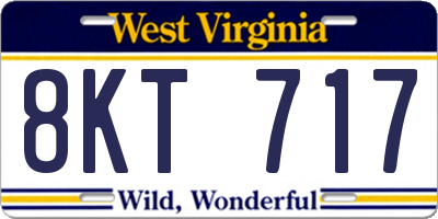 WV license plate 8KT717