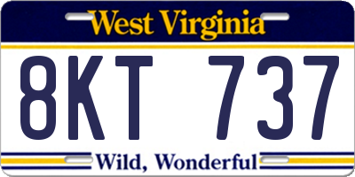 WV license plate 8KT737