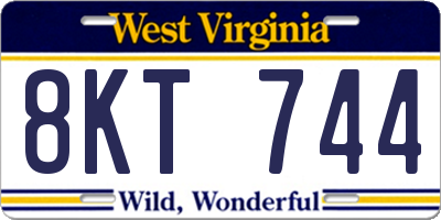 WV license plate 8KT744