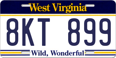 WV license plate 8KT899