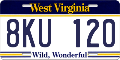WV license plate 8KU120