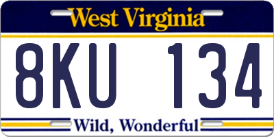 WV license plate 8KU134
