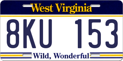 WV license plate 8KU153