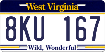 WV license plate 8KU167