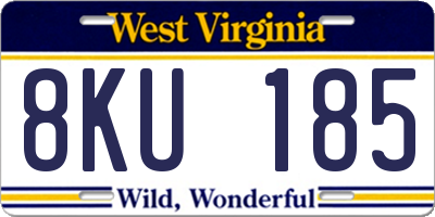 WV license plate 8KU185