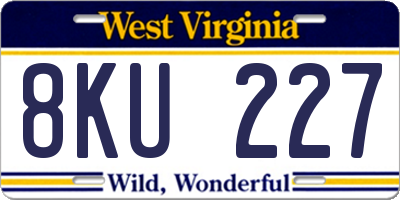 WV license plate 8KU227