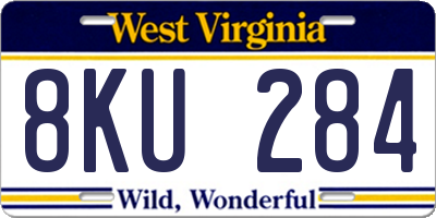WV license plate 8KU284