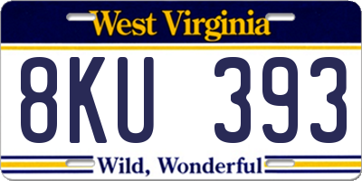 WV license plate 8KU393