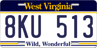 WV license plate 8KU513