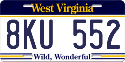 WV license plate 8KU552