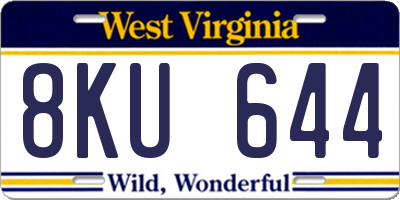WV license plate 8KU644