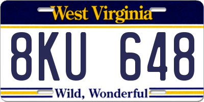 WV license plate 8KU648