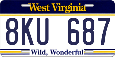 WV license plate 8KU687