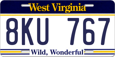 WV license plate 8KU767