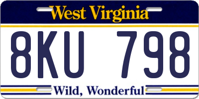 WV license plate 8KU798