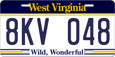 WV license plate 8KV048