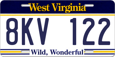 WV license plate 8KV122