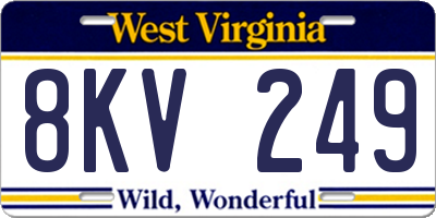WV license plate 8KV249