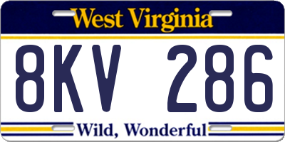 WV license plate 8KV286