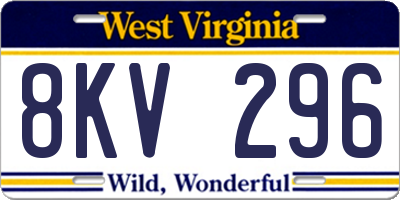 WV license plate 8KV296