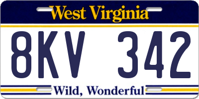 WV license plate 8KV342