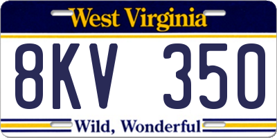WV license plate 8KV350