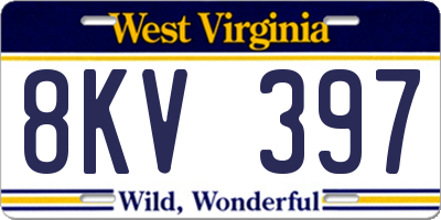 WV license plate 8KV397