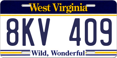WV license plate 8KV409