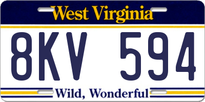 WV license plate 8KV594