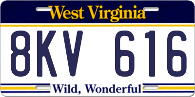 WV license plate 8KV616