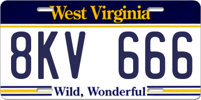 WV license plate 8KV666