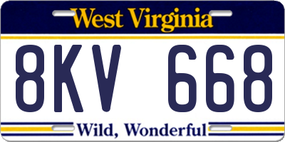WV license plate 8KV668