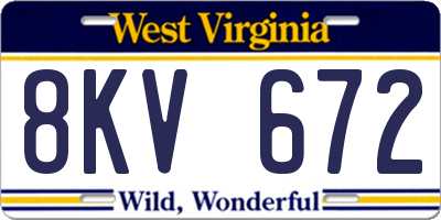 WV license plate 8KV672