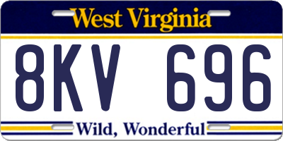 WV license plate 8KV696