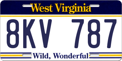 WV license plate 8KV787