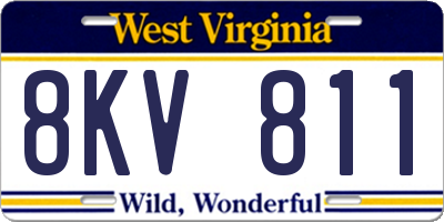WV license plate 8KV811
