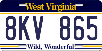 WV license plate 8KV865