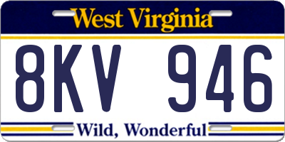 WV license plate 8KV946