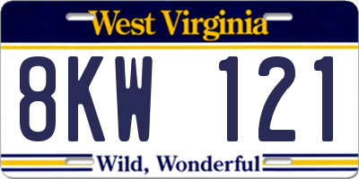 WV license plate 8KW121