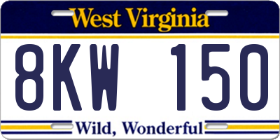 WV license plate 8KW150