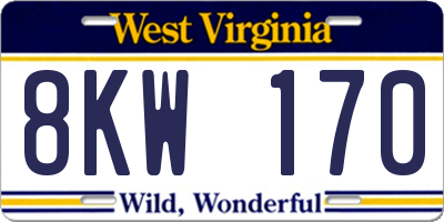 WV license plate 8KW170
