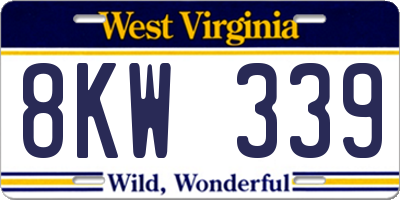 WV license plate 8KW339