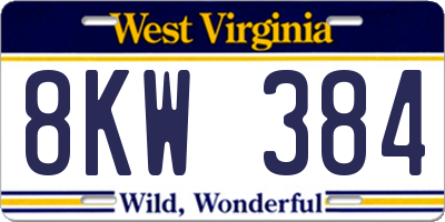 WV license plate 8KW384