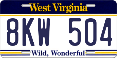 WV license plate 8KW504