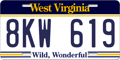 WV license plate 8KW619