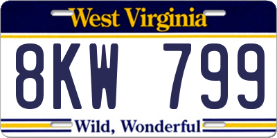 WV license plate 8KW799