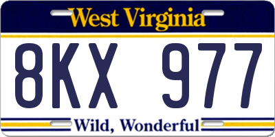 WV license plate 8KX977