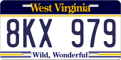WV license plate 8KX979