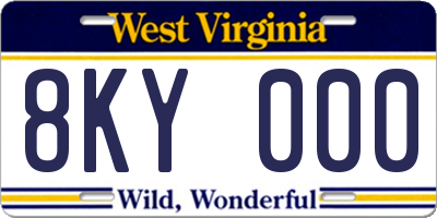WV license plate 8KY000