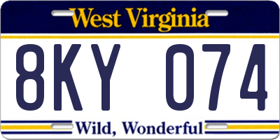 WV license plate 8KY074